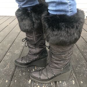 Coach Black Fur Boots